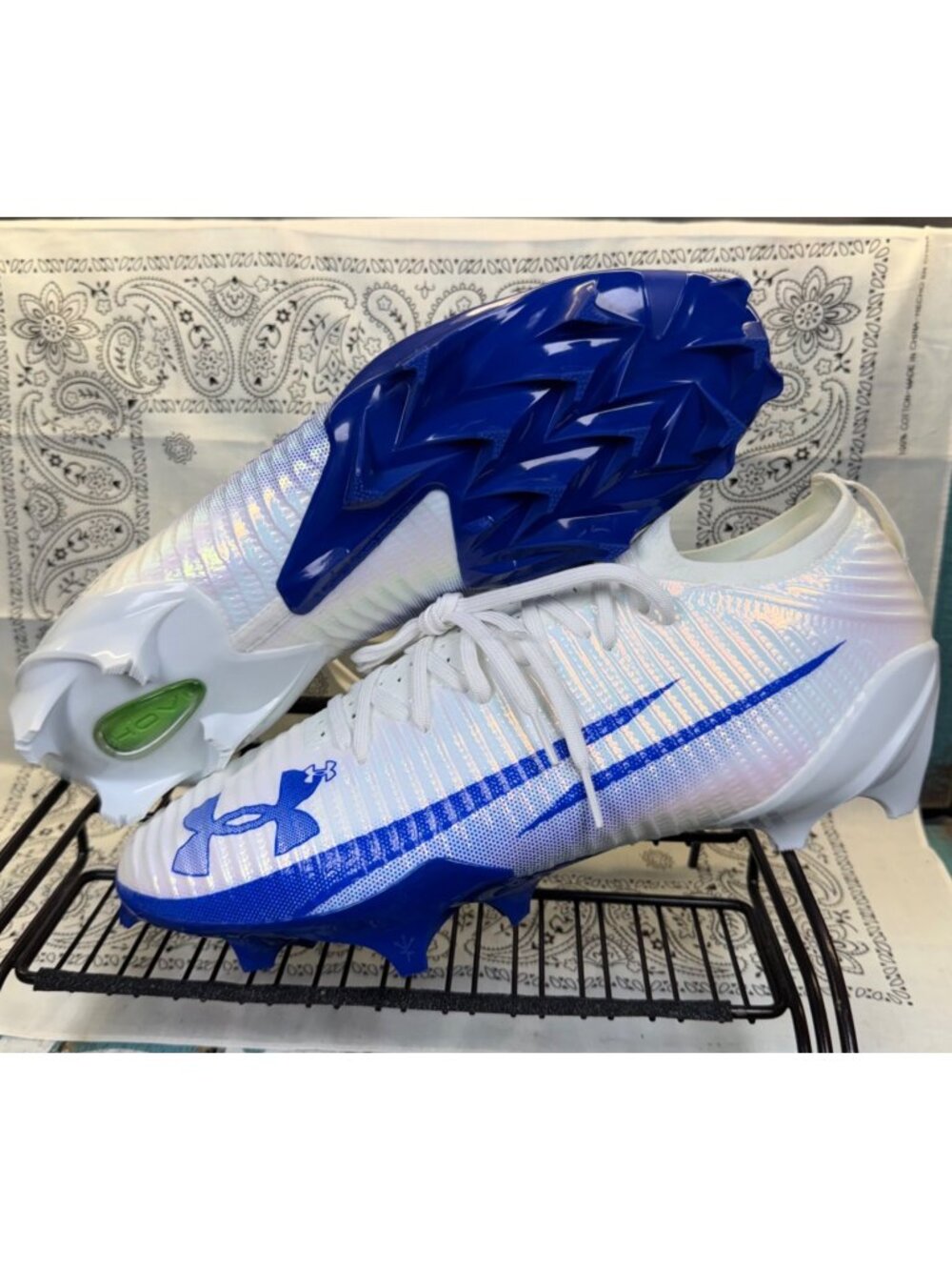 NEW Under Armour Blur Pro ‘White Team Royal’ Football Cleats 3028220-106 Mens 13